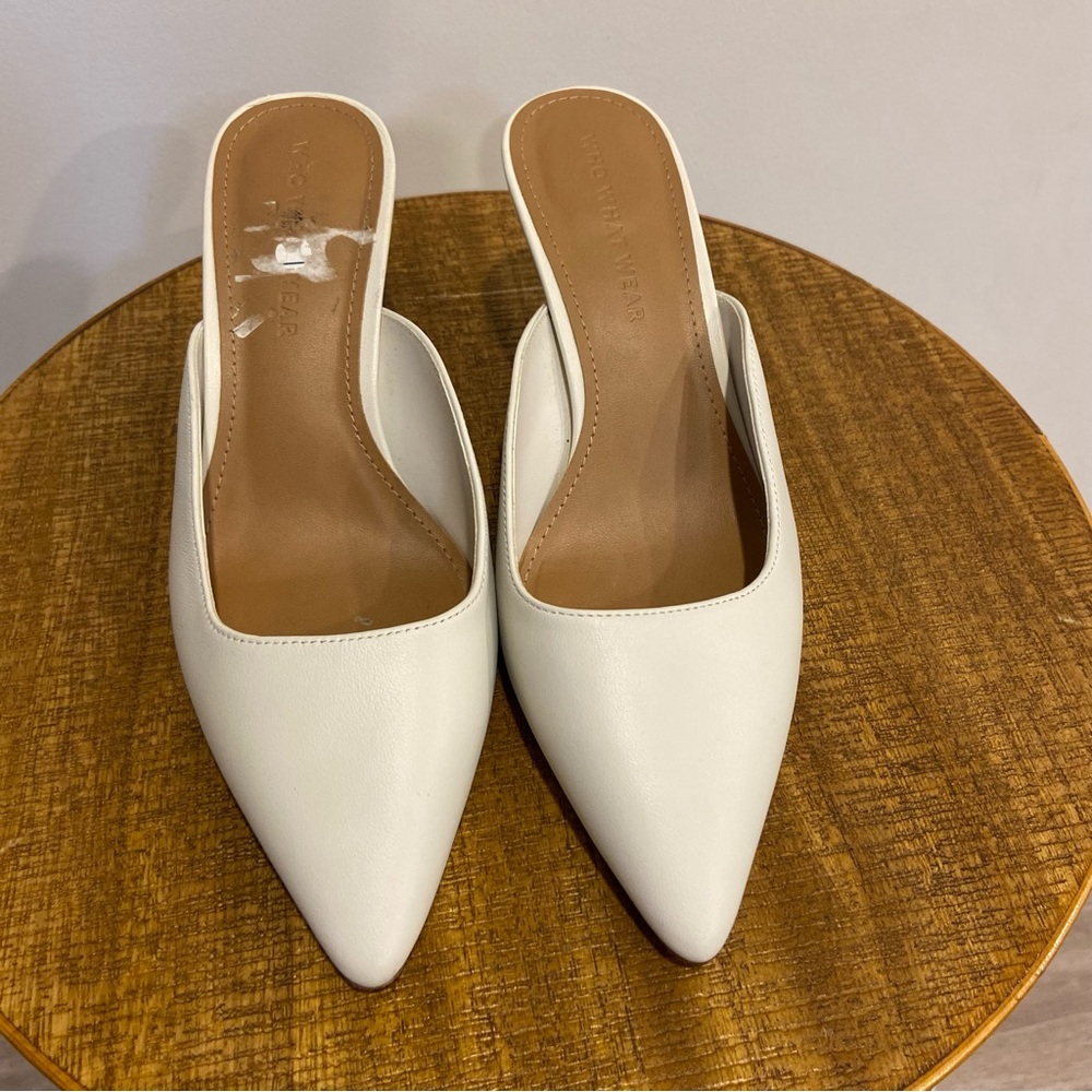Who What Wear Cream Mules